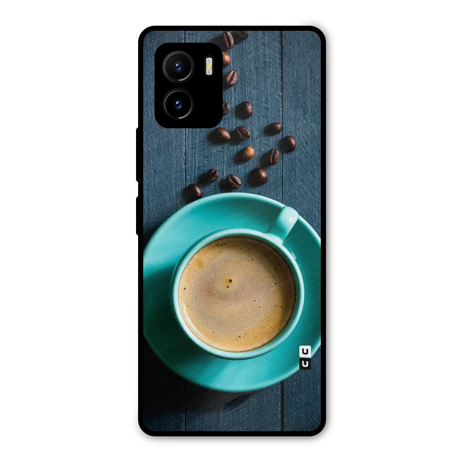 Coffee Beans and Cup Metal Back Case for Vivo Y15s