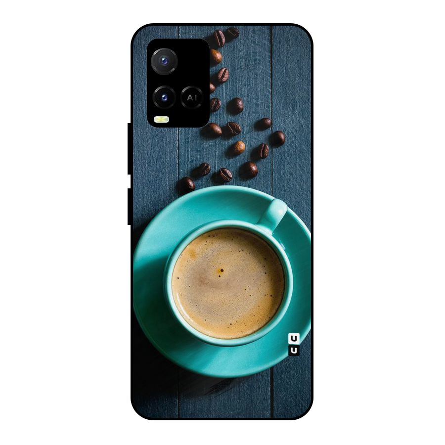 Coffee Beans and Cup Metal Back Case for Vivo Y21T
