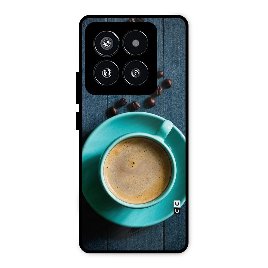 Coffee Beans and Cup Metal Back Case for Xiaomi 14 Pro