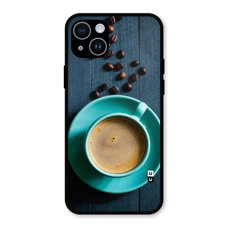 Coffee Beans and Cup Metal Back Case for iPhone 14
