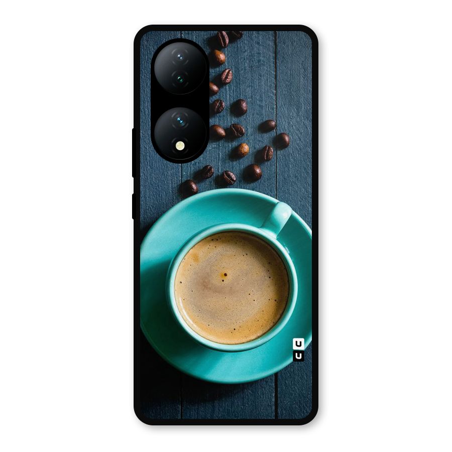 Coffee Beans and Cup Metal Back Case for iQOO Z7s