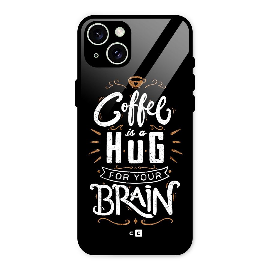 Coffee Brain Glass Back Case for iPhone 15 Plus