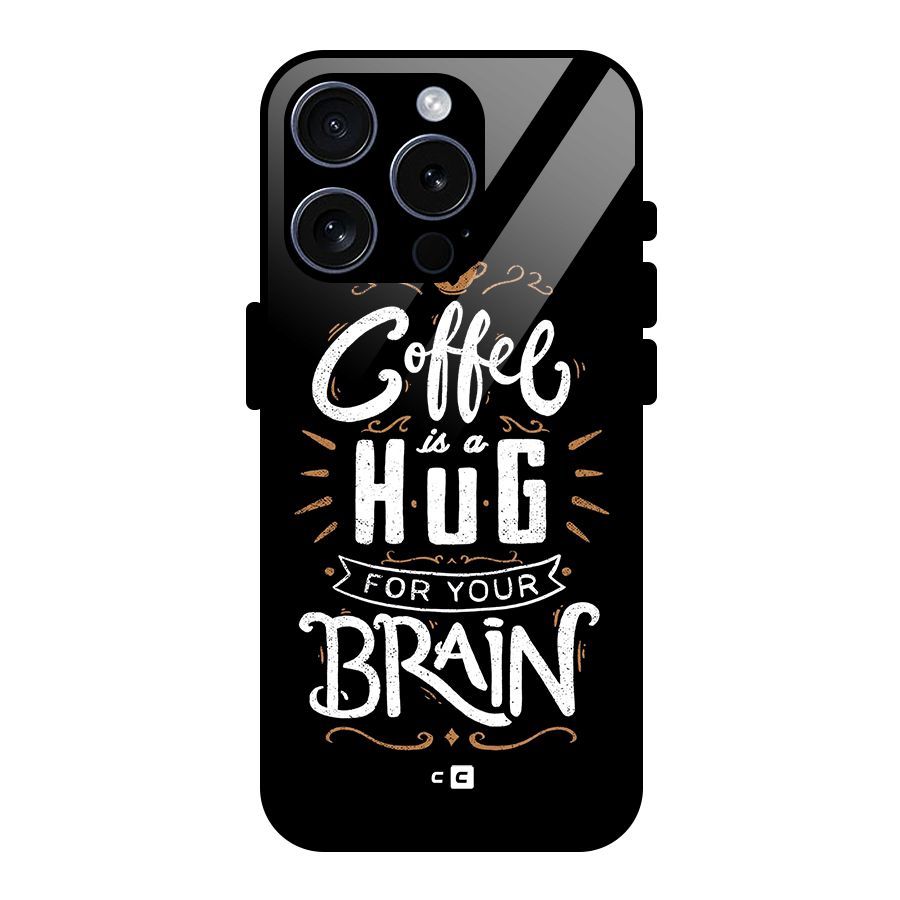 Coffee Brain Glass Back Case for iPhone 15 Pro