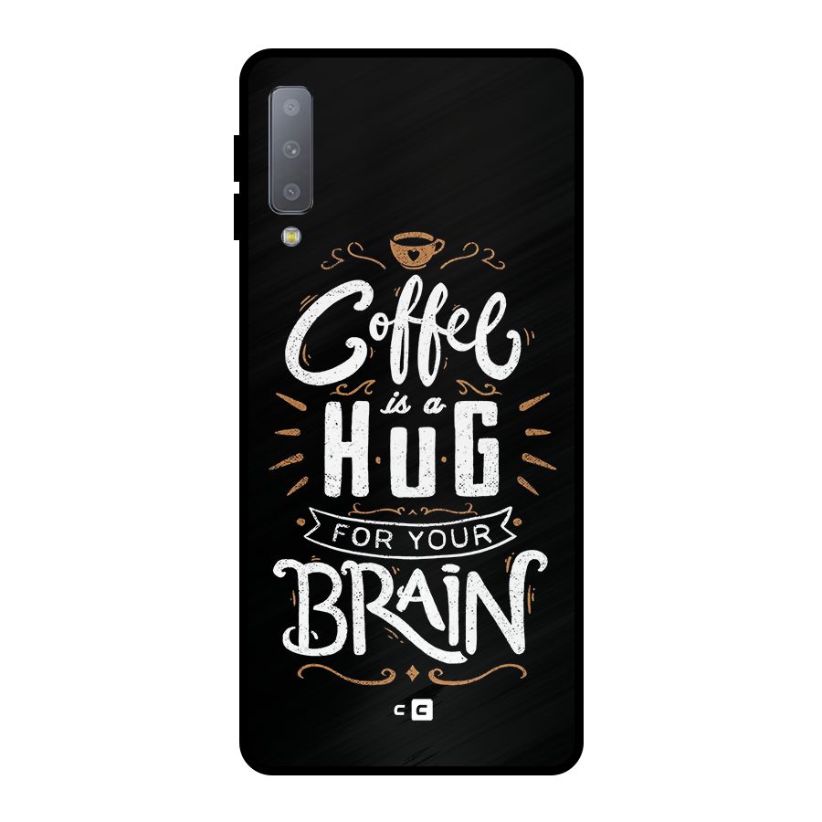 Coffee Brain Metal Back Case for Galaxy A7 (2018)