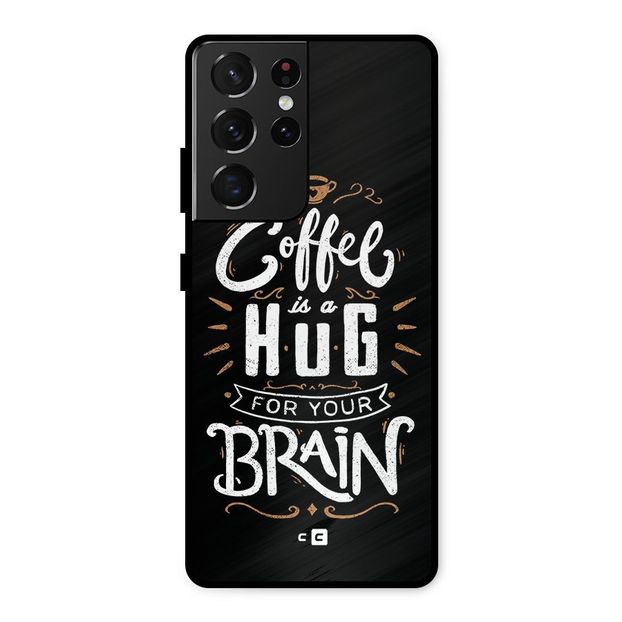 Coffee Brain Metal Back Case for Galaxy S21 Ultra 5G