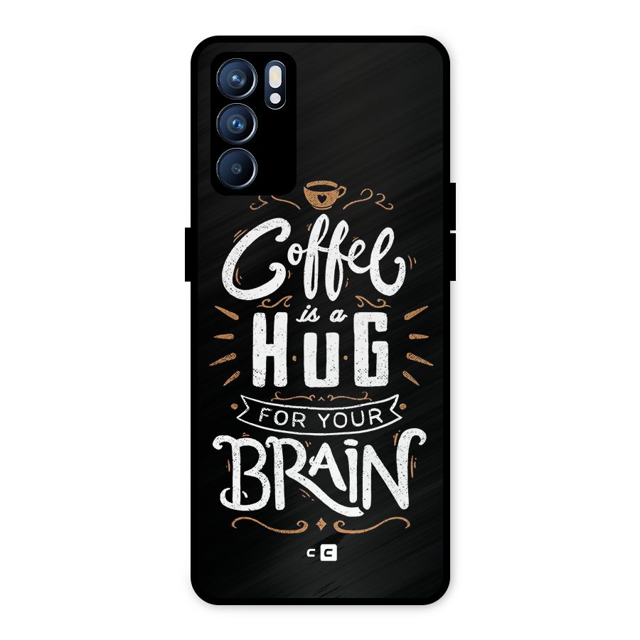 Coffee Brain Metal Back Case for Oppo Reno6 5G