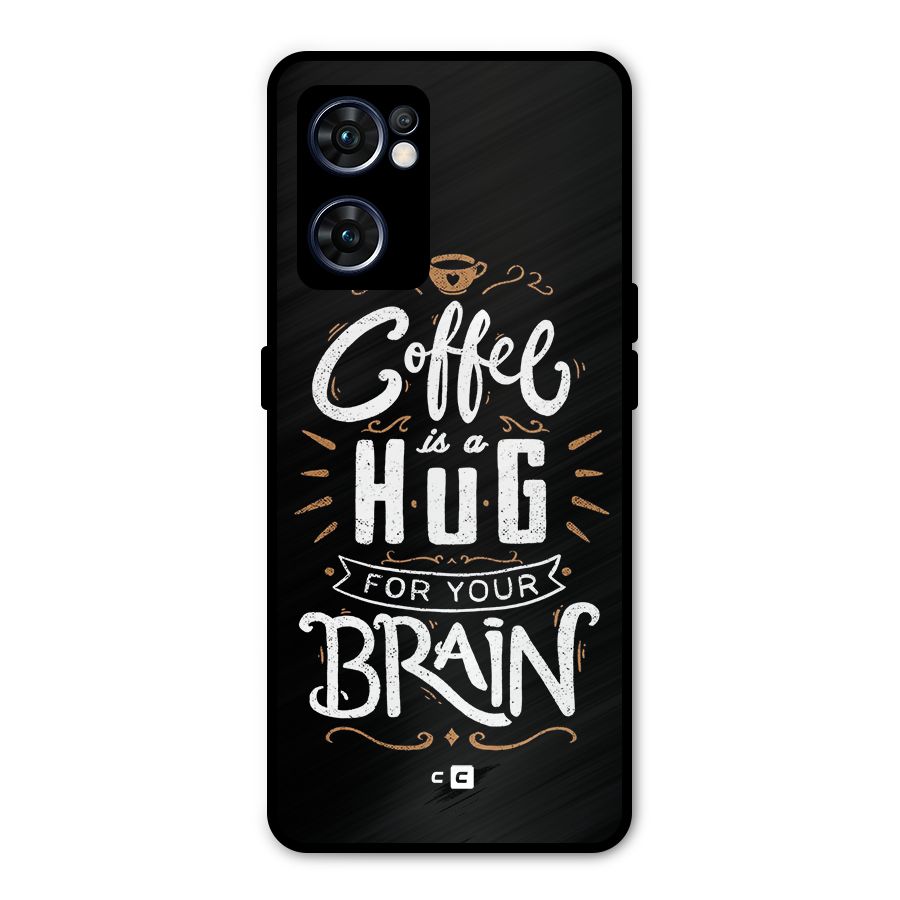 Coffee Brain Metal Back Case for Oppo Reno7 5G