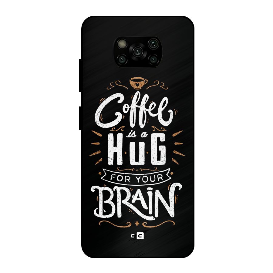 Coffee Brain Metal Back Case for Poco X3