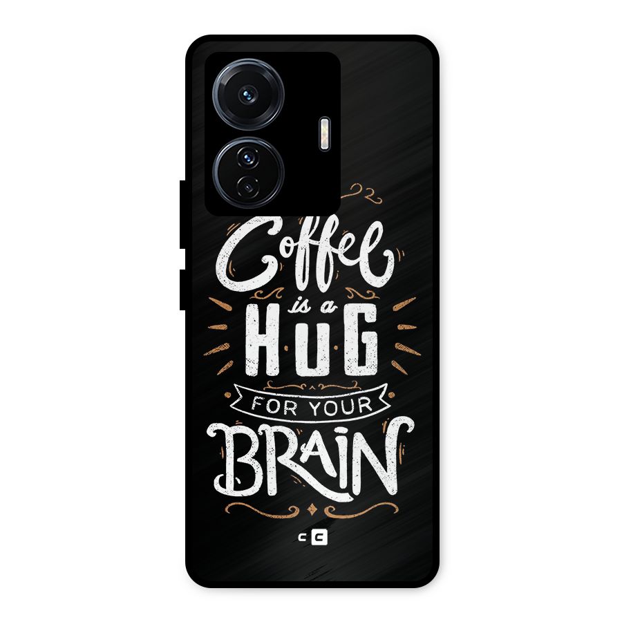 Coffee Brain Metal Back Case for Vivo T1 Pro