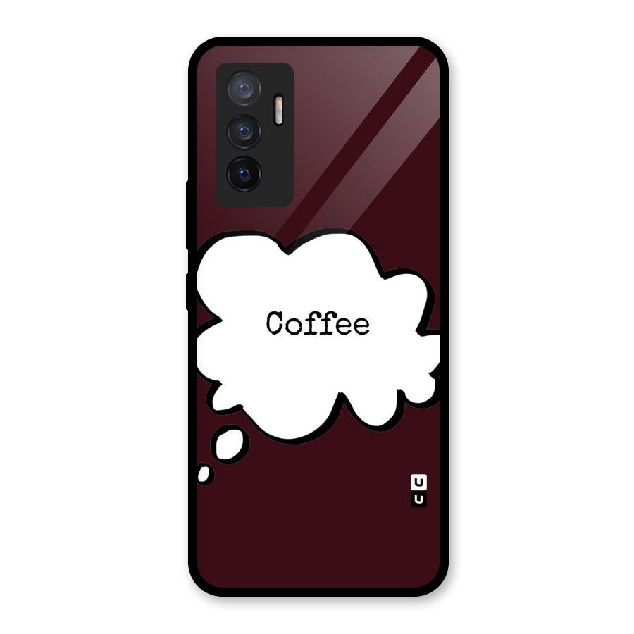 Coffee Bubble Glass Back Case for Vivo V23e