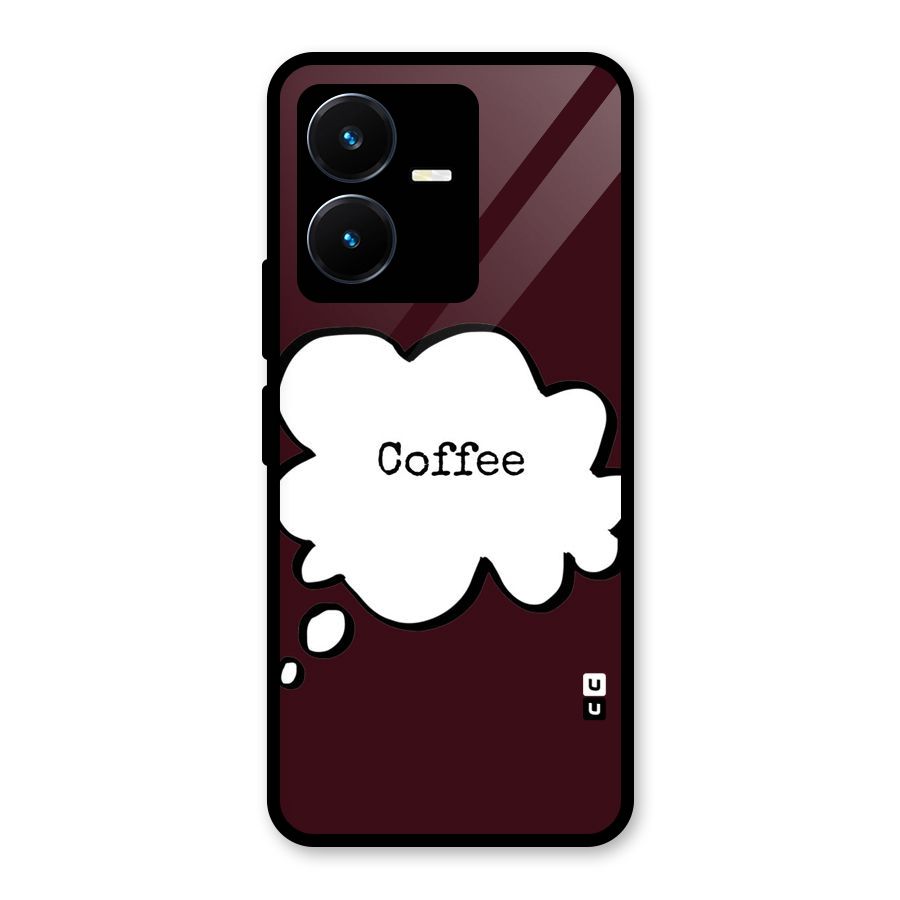 Coffee Bubble Glass Back Case for Vivo Y22s