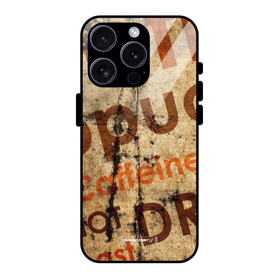 Coffee Caffeine Glass Back Case for iPhone 15 Pro