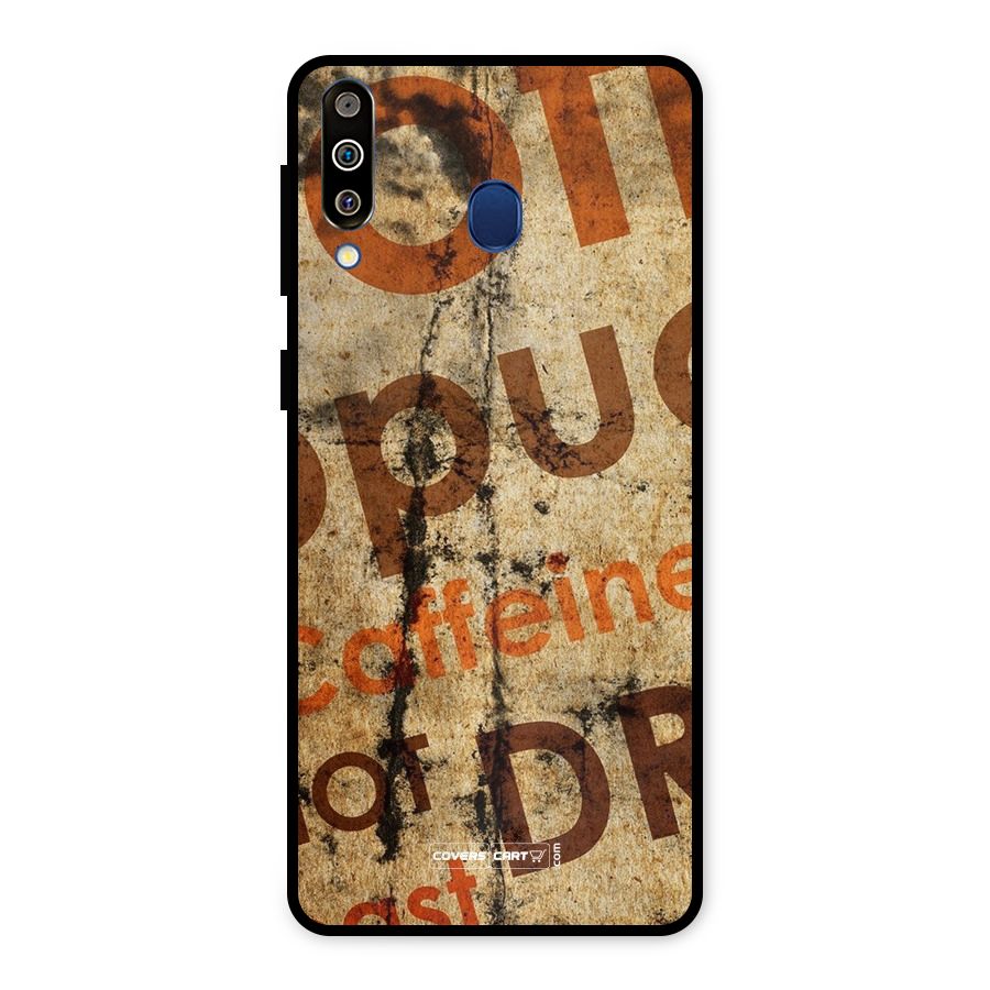 Coffee Caffeine Metal Back Case for Galaxy M30