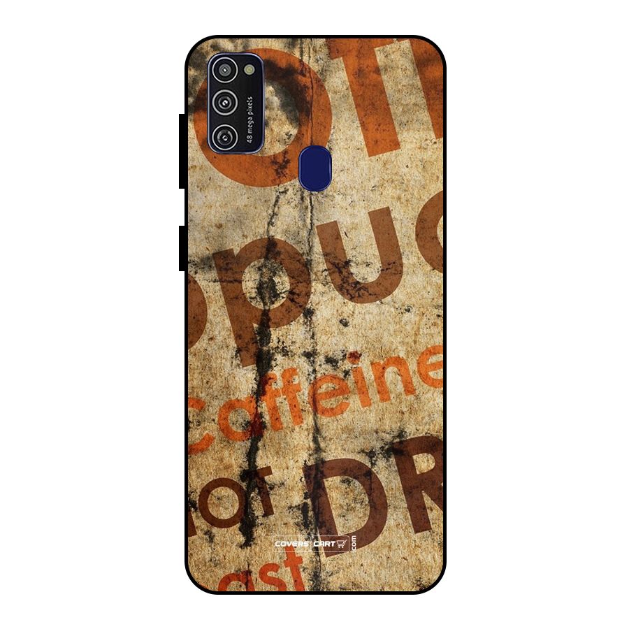 Coffee Caffeine Metal Back Case for Galaxy M30s