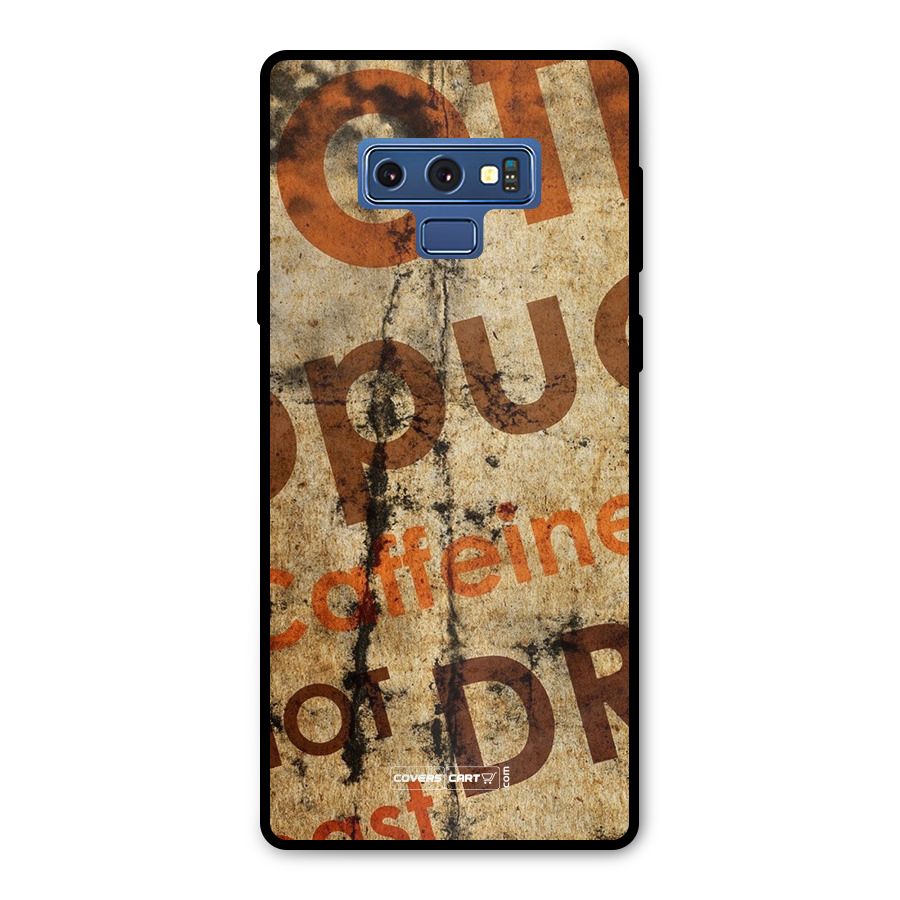 Coffee Caffeine Metal Back Case for Galaxy Note 9