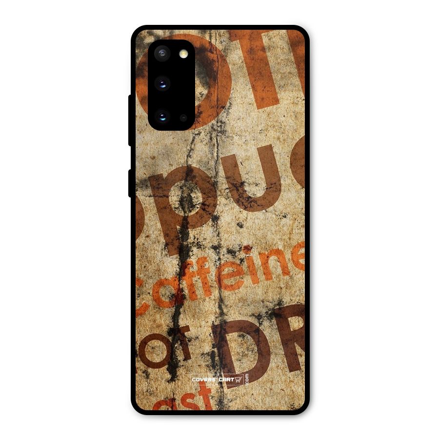Coffee Caffeine Metal Back Case for Galaxy S20