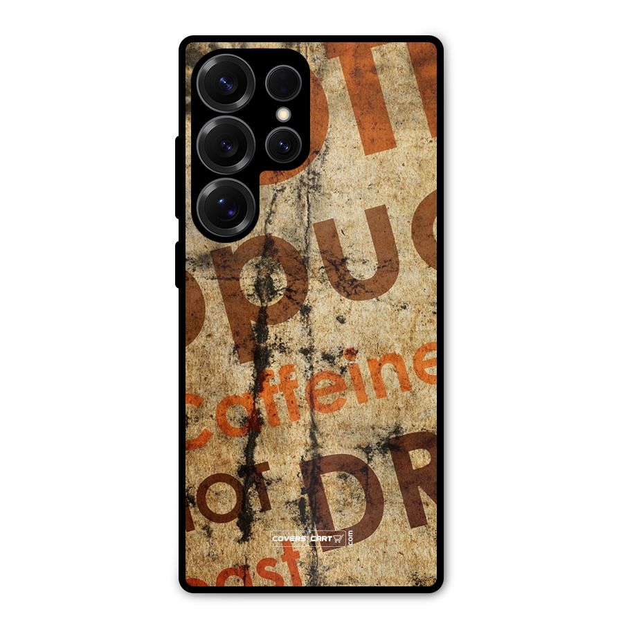 Coffee Caffeine Metal Back Case for Galaxy S25 Ultra
