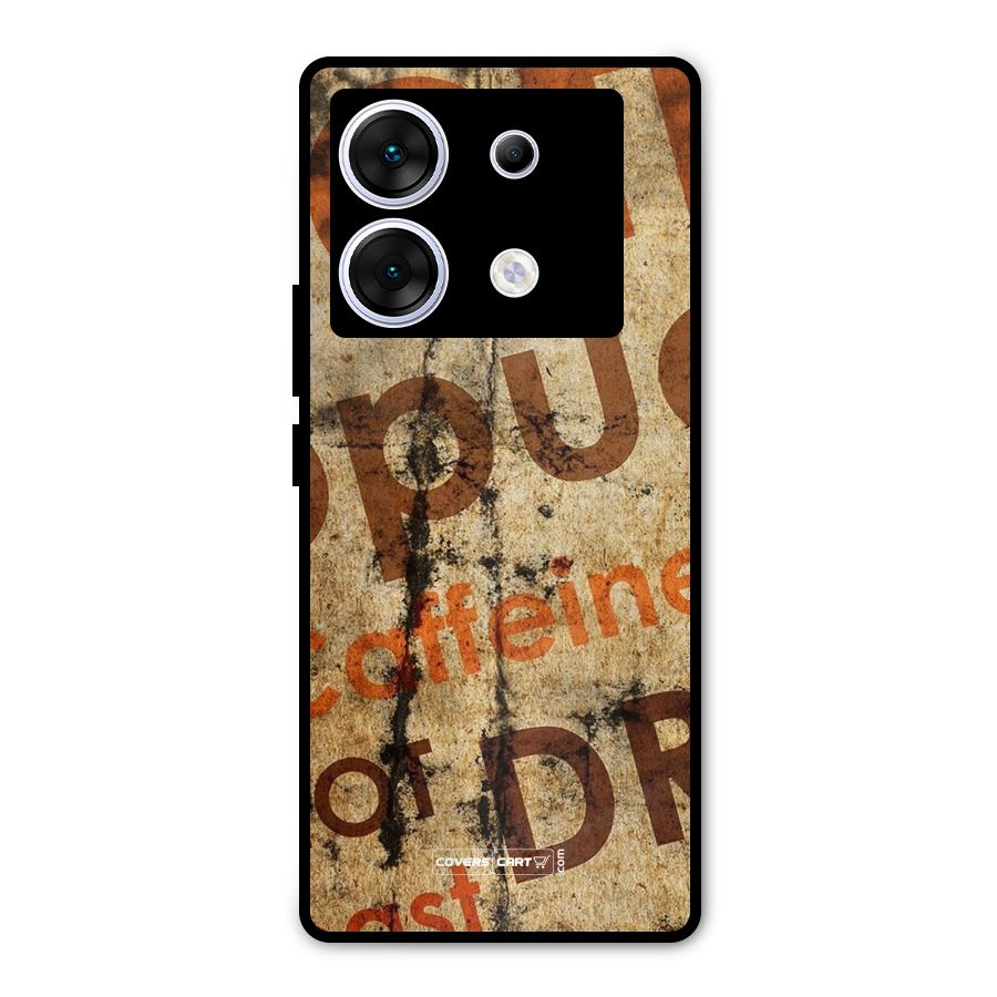 Coffee Caffeine Metal Back Case for Infinix Zero 30 5G