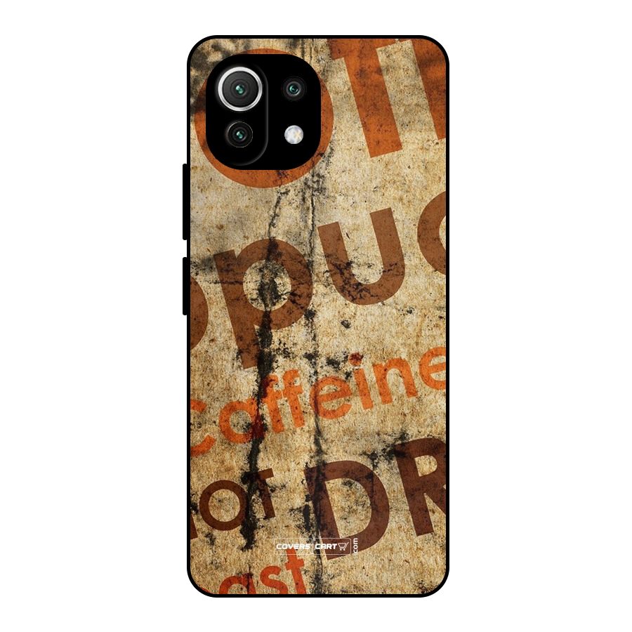 Coffee Caffeine Metal Back Case for Mi 11 Lite NE 5G