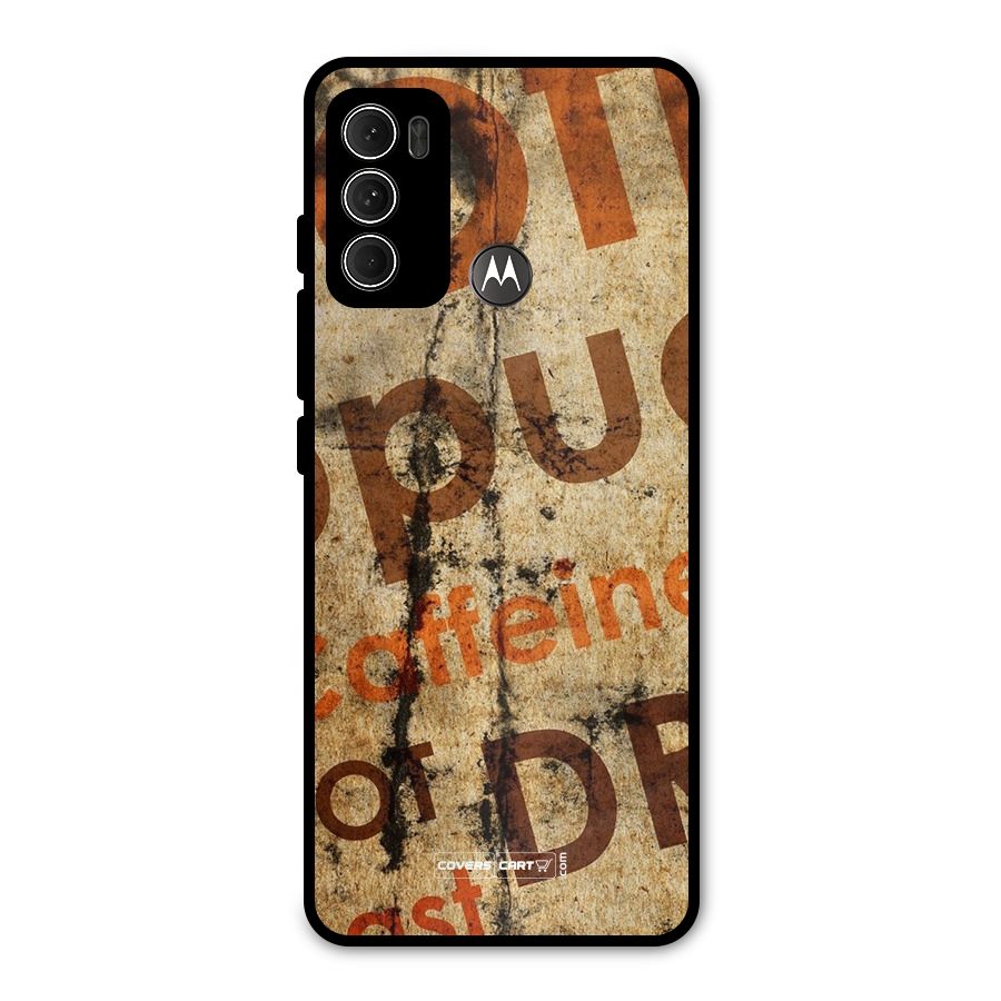 Coffee Caffeine Metal Back Case for Moto G60