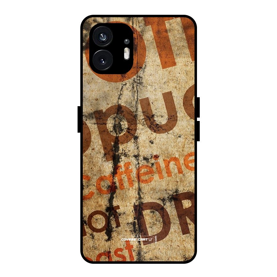 Coffee Caffeine Metal Back Case for Nothing Phone 2