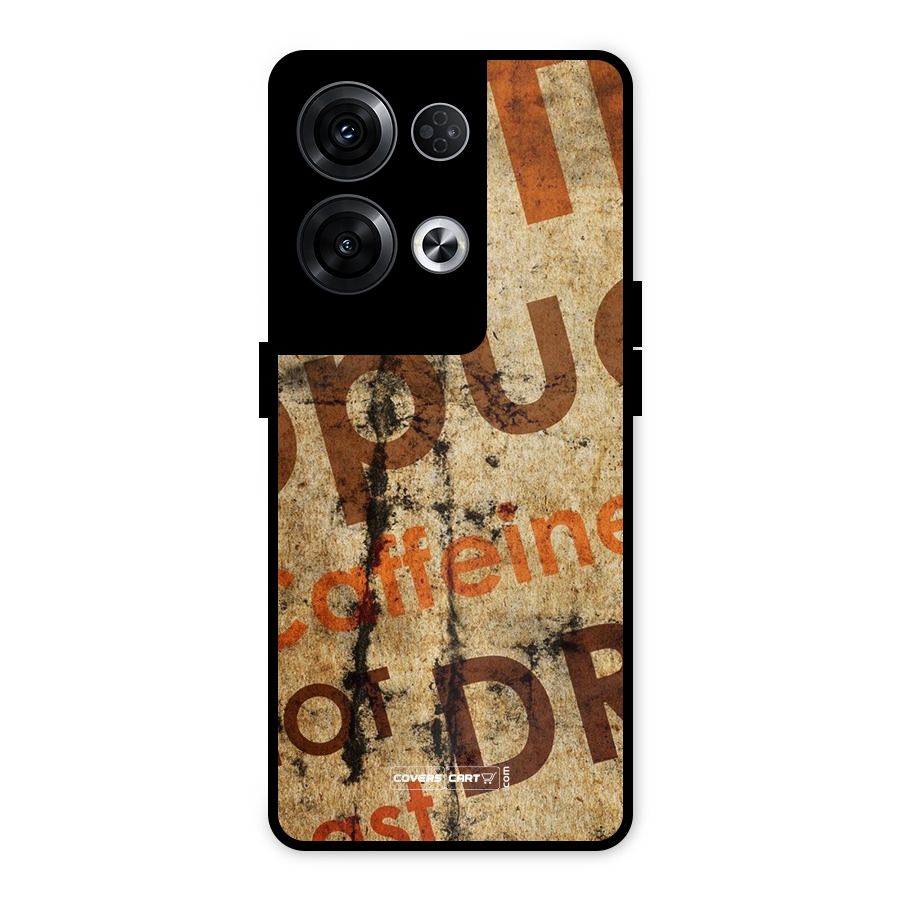Coffee Caffeine Metal Back Case for Oppo Reno8 Pro 5G