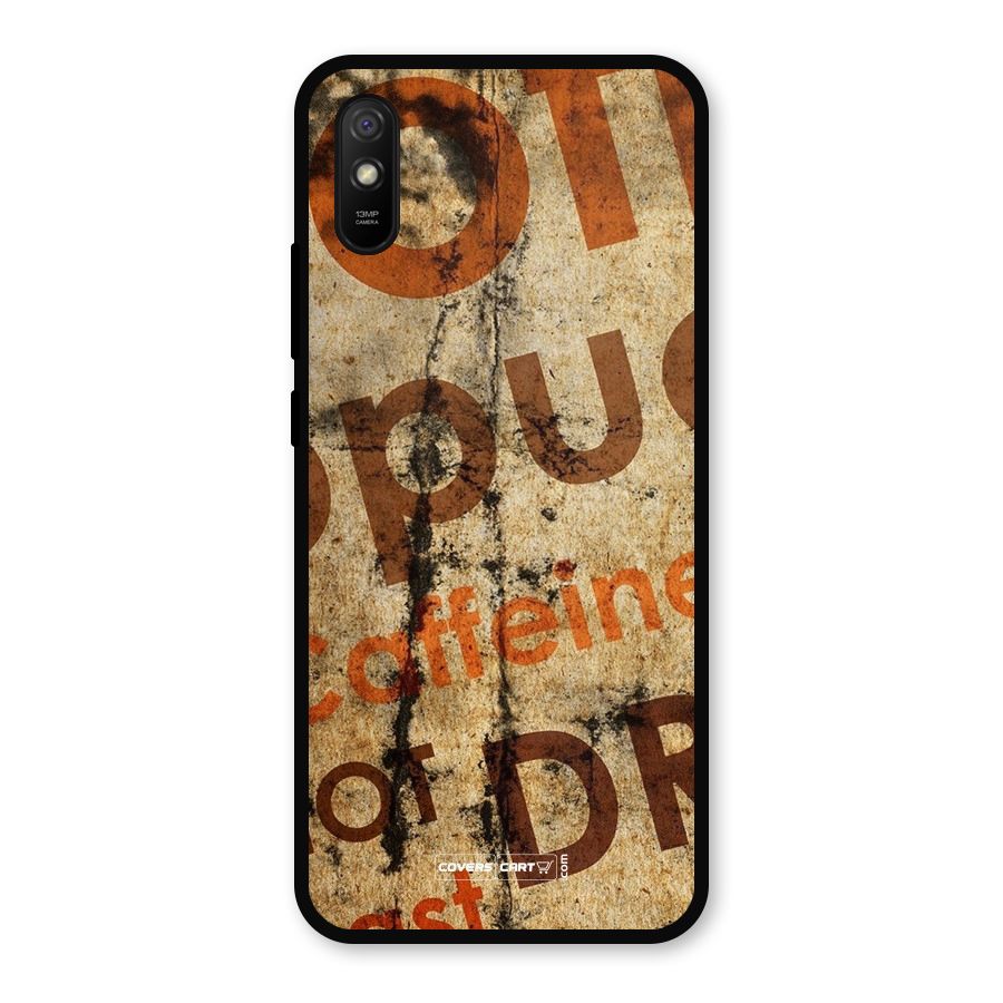 Coffee Caffeine Metal Back Case for Redmi 9i