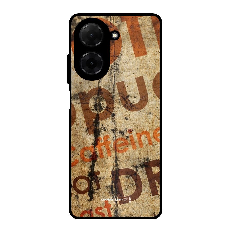 Coffee Caffeine Metal Back Case for Redmi A5 4G