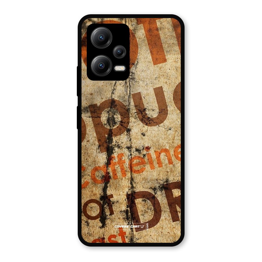 Coffee Caffeine Metal Back Case for Redmi Note 12 5G