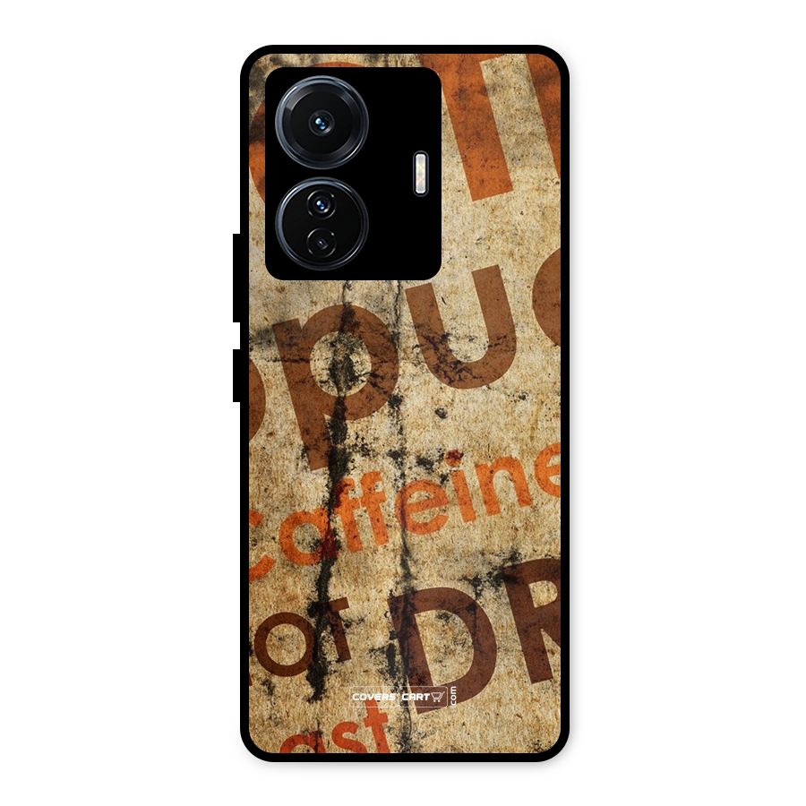 Coffee Caffeine Metal Back Case for Vivo T1 Pro