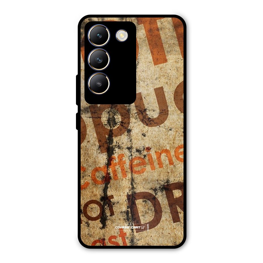 Coffee Caffeine Metal Back Case for Vivo T3 5G