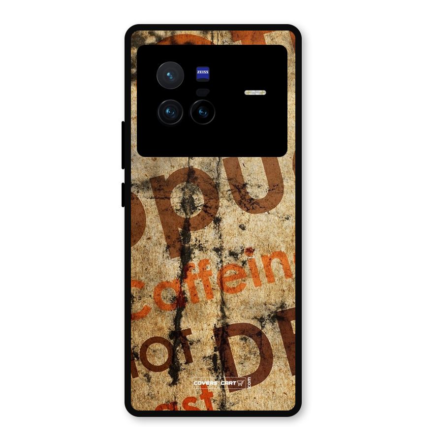 Coffee Caffeine Metal Back Case for Vivo X80