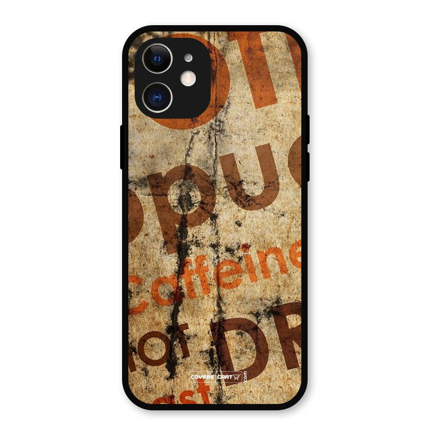 Coffee Caffeine Metal Back Case for iPhone 12