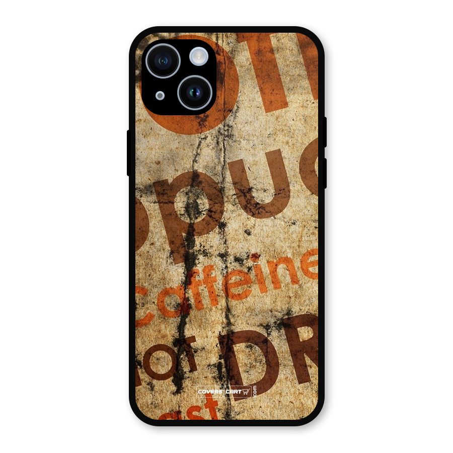 Coffee Caffeine Metal Back Case for iPhone 14