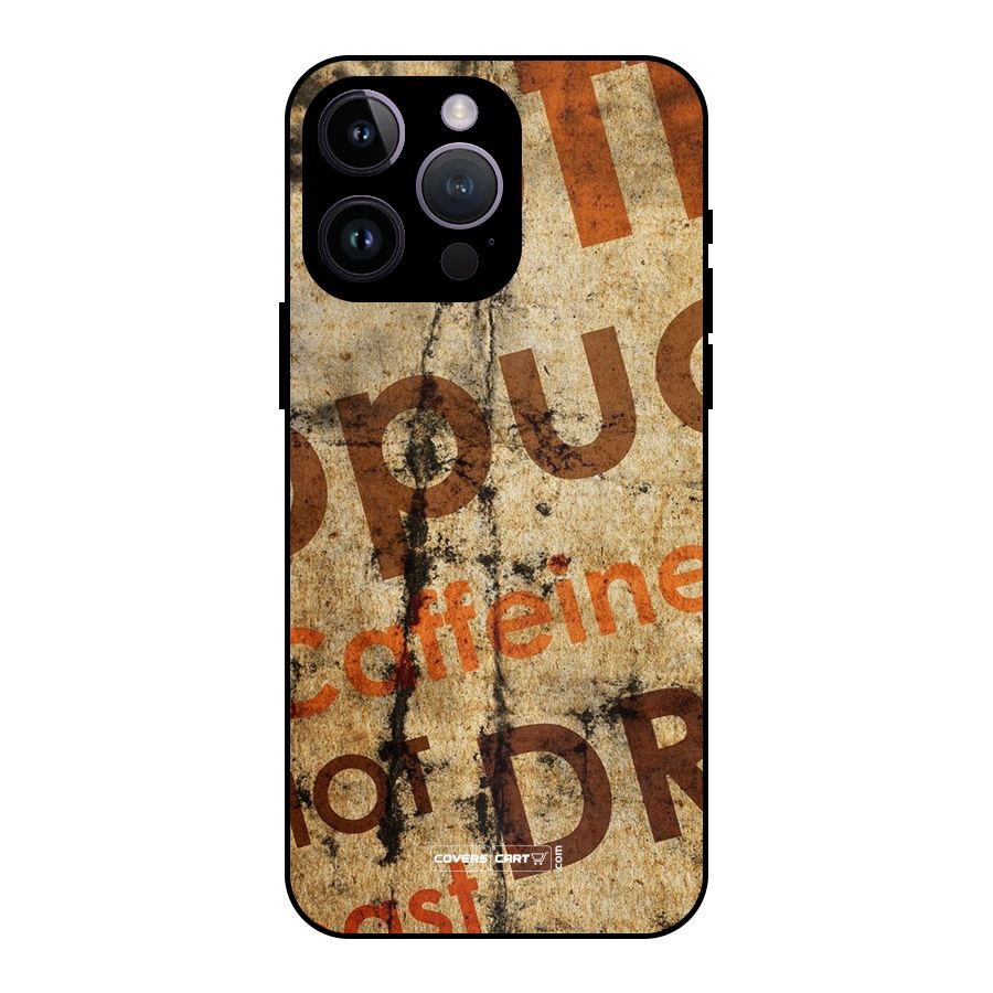 Coffee Caffeine Metal Back Case for iPhone 14 Pro Max