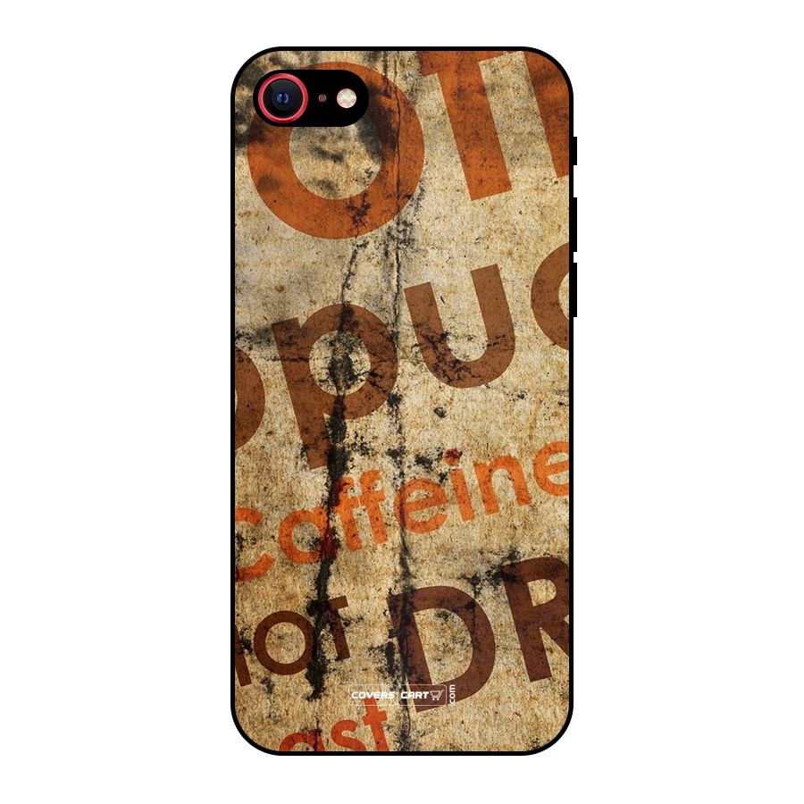 Coffee Caffeine Metal Back Case for iPhone 8