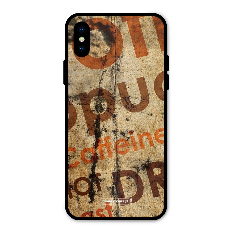 Coffee Caffeine Metal Back Case for iPhone X