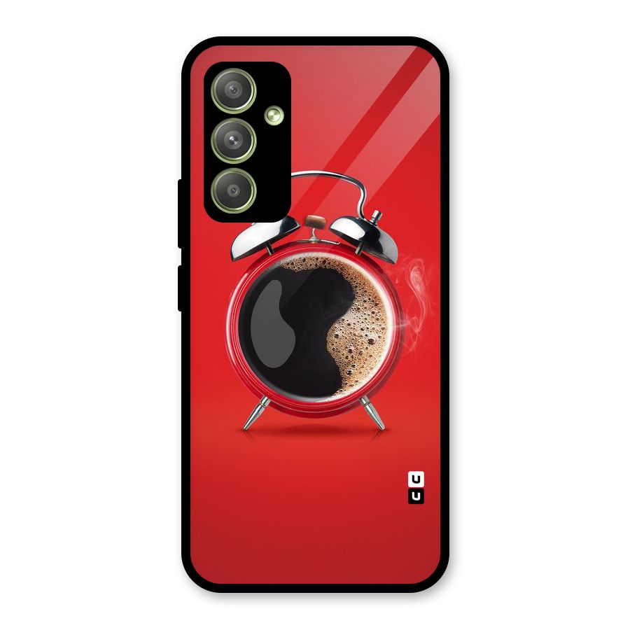 Coffee Clock Glass Back Case for Galaxy A54