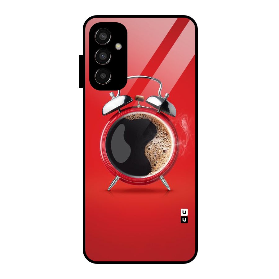 Coffee Clock Glass Back Case for Galaxy F13
