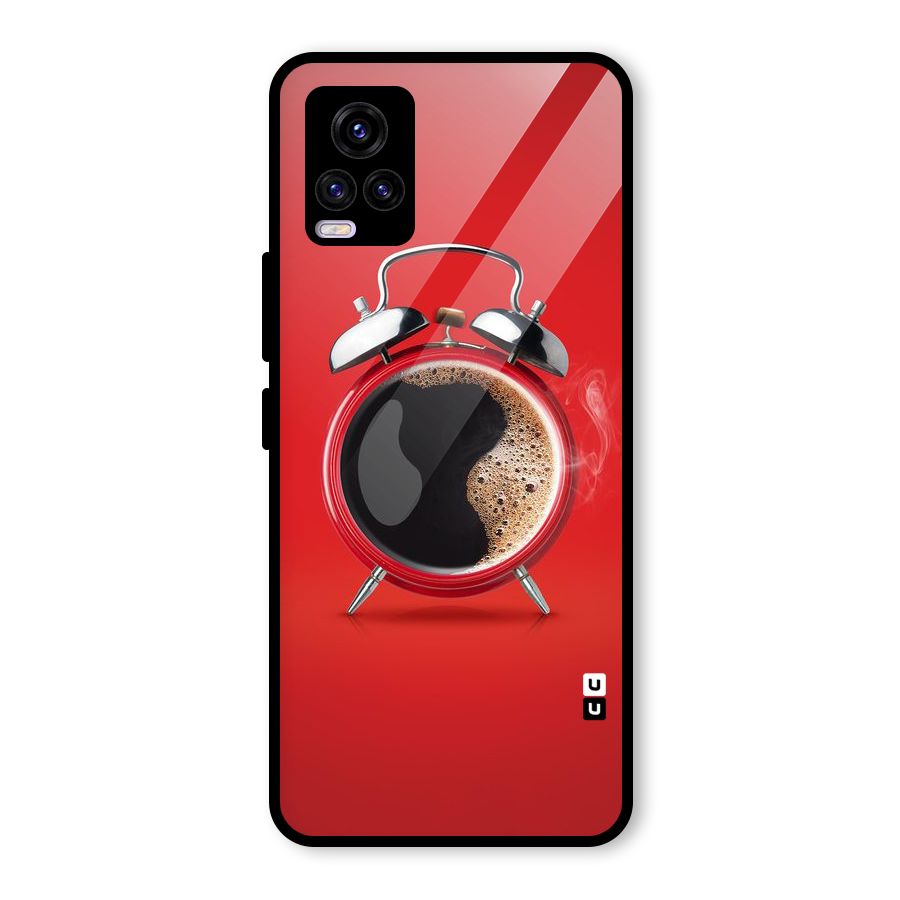 Coffee Clock Glass Back Case for Vivo V20 2021
