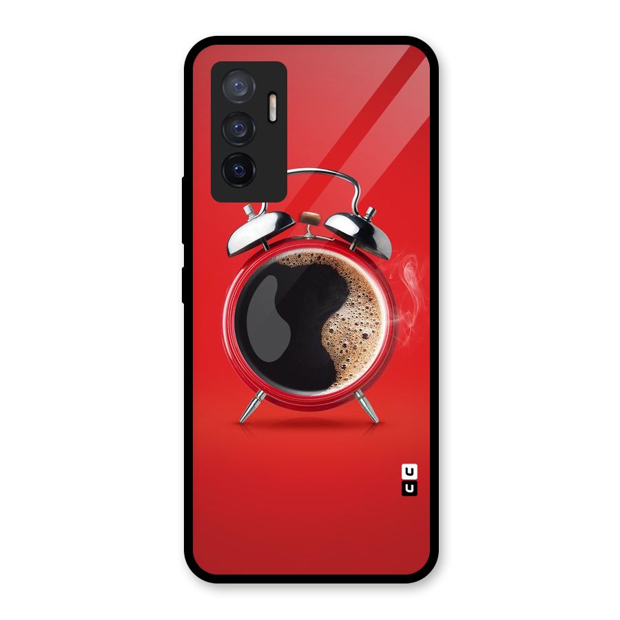 Coffee Clock Glass Back Case for Vivo V23e