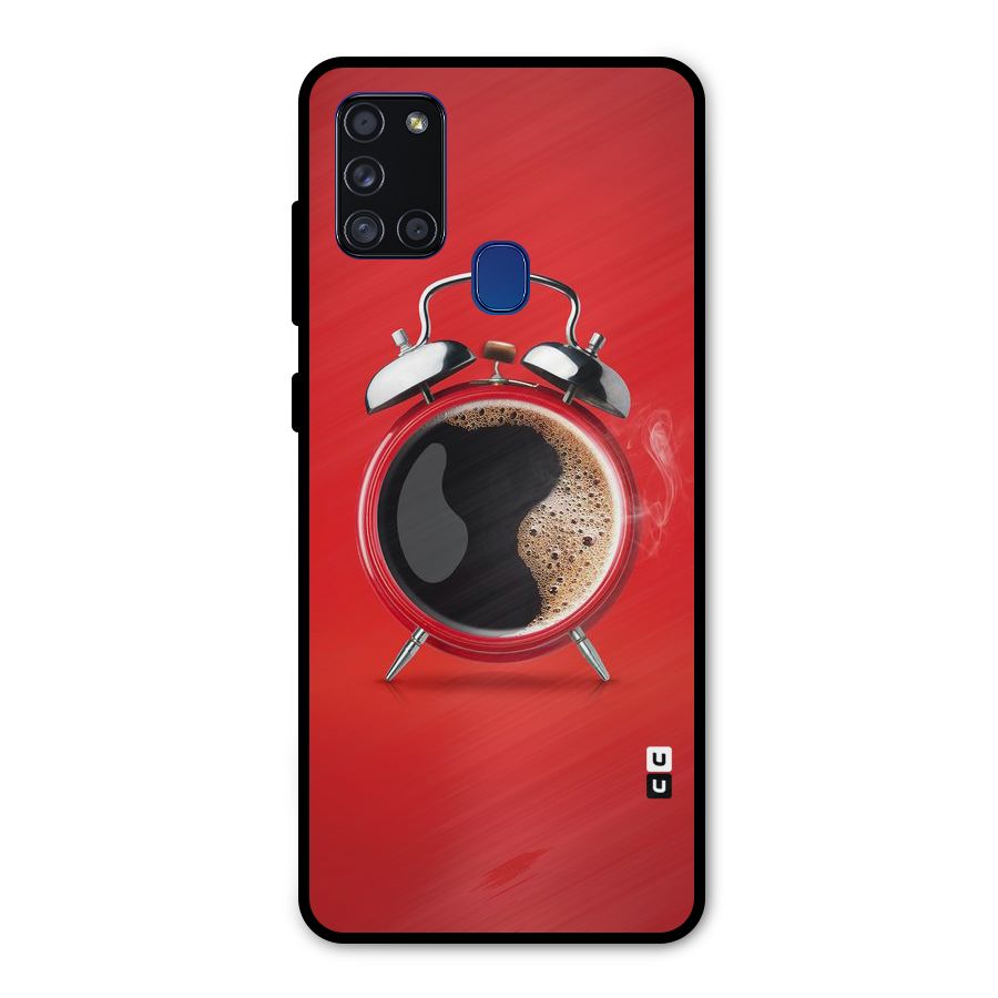 Coffee Clock Metal Back Case for Galaxy A21s