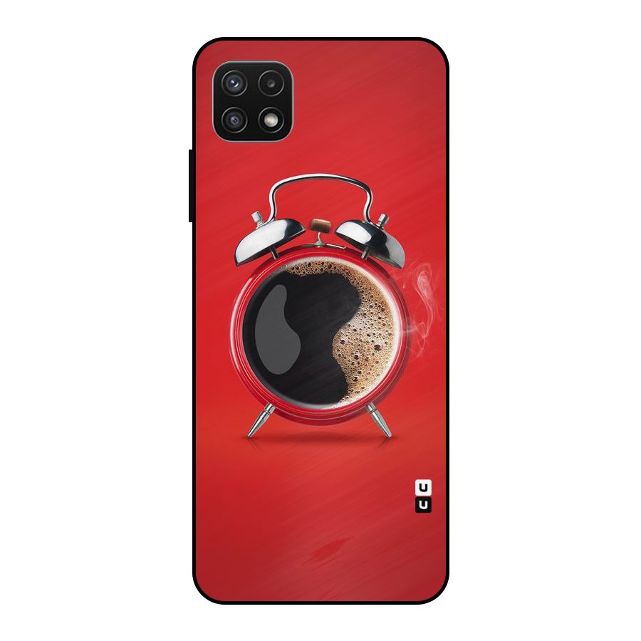 Coffee Clock Metal Back Case for Galaxy A22 5G