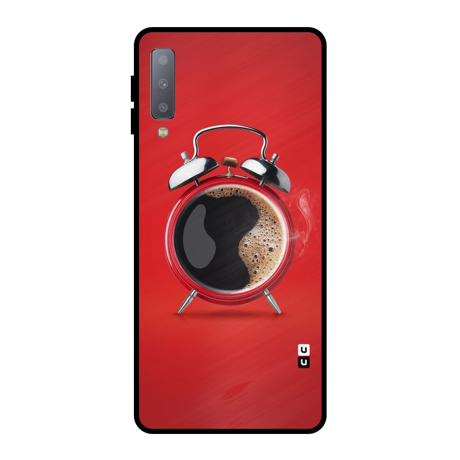 Coffee Clock Metal Back Case for Galaxy A7 (2018)