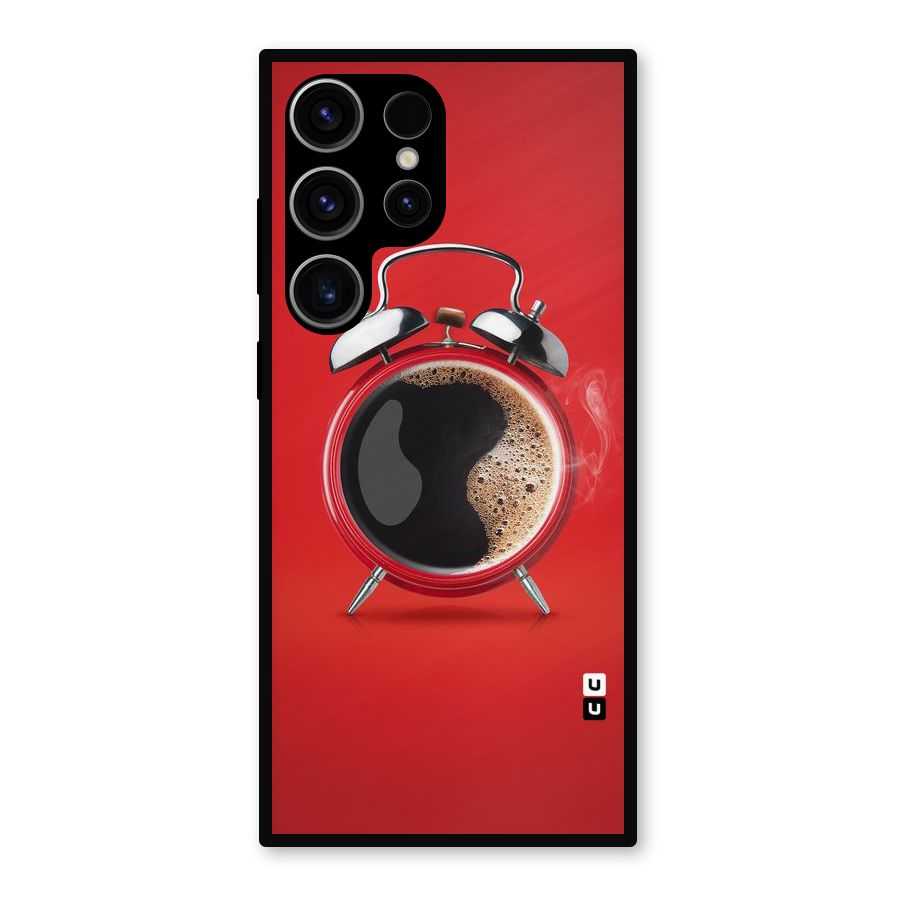 Coffee Clock Metal Back Case for Galaxy S23 Ultra