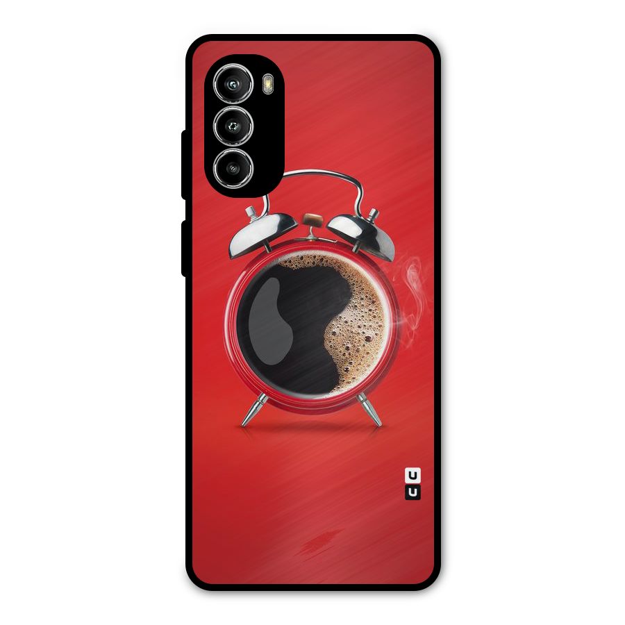Coffee Clock Metal Back Case for Moto G82