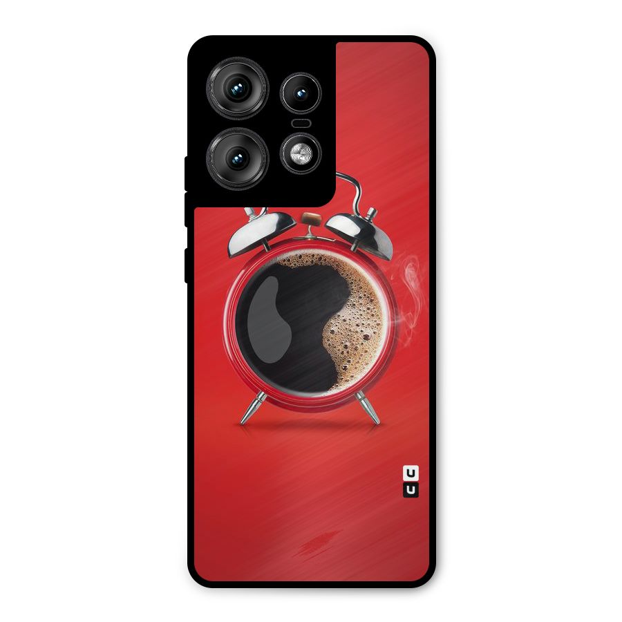 Coffee Clock Metal Back Case for Motorola Edge 50 Pro