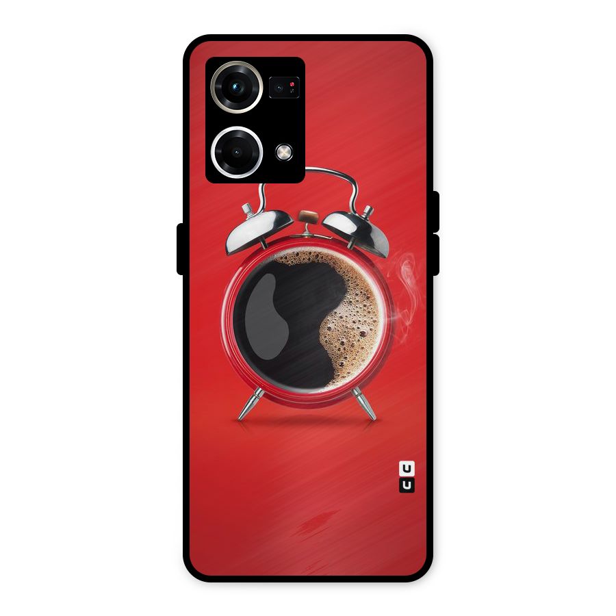Coffee Clock Metal Back Case for Oppo F21s Pro 4G