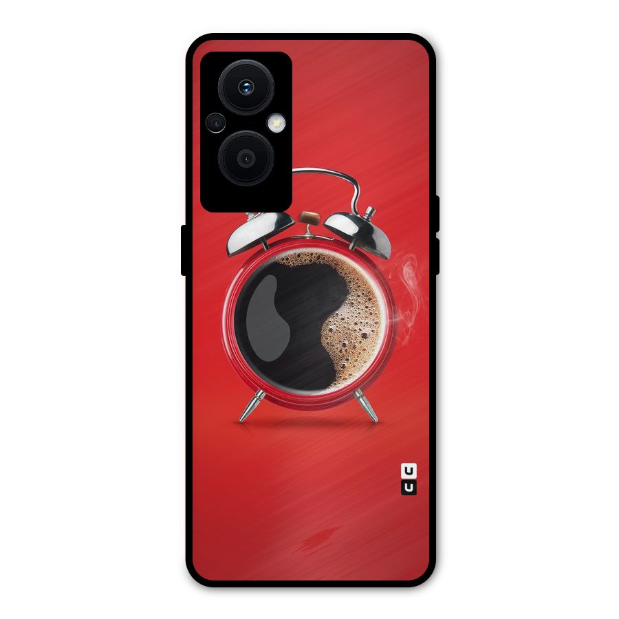 Coffee Clock Metal Back Case for Oppo F21s Pro 5G