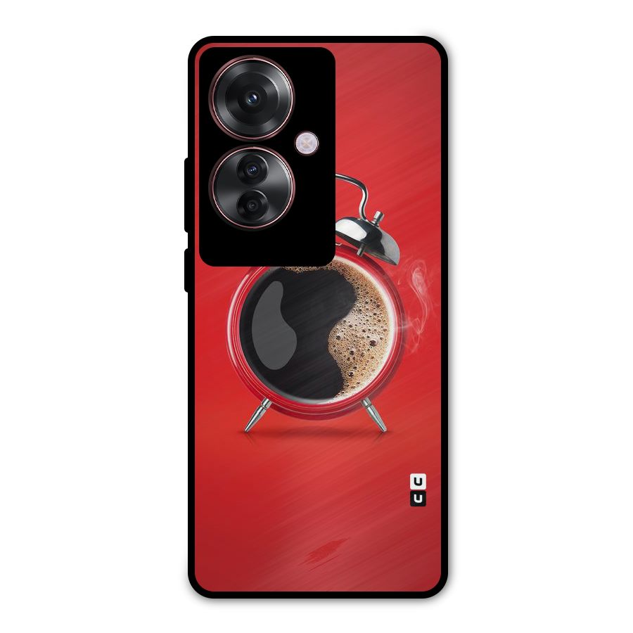 Coffee Clock Metal Back Case for Oppo F25 Pro